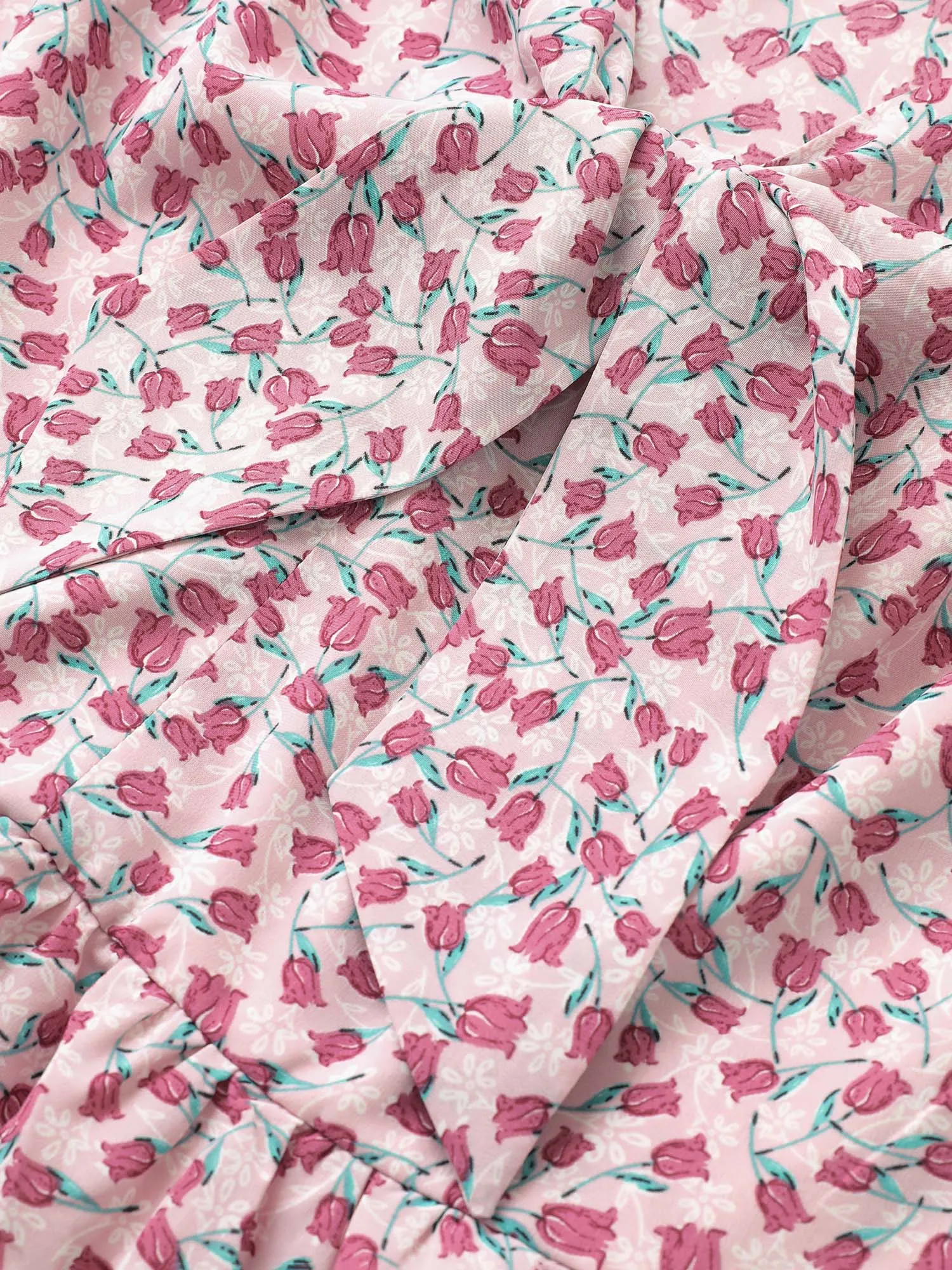 Ditsy Floral Tie Neck Elastic Waist Dress sold by Bloomchic product image thumbnail 5