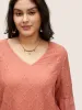 Plain Texture Broderie Anglaise Patchwork T-shirt sold by Bloomchic