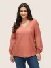Plain Texture Broderie Anglaise Patchwork T-shirt sold by Bloomchic