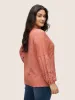 Plain Texture Broderie Anglaise Patchwork T-shirt sold by Bloomchic