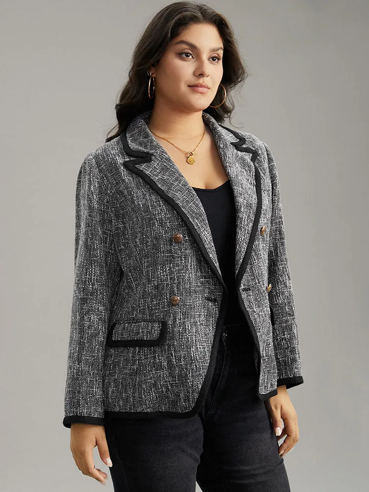 Tweed Suit Collar Contrast Trim Blazer sold by Bloomchic product image thumbnail 3