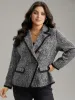 Tweed Suit Collar Contrast Trim Blazer sold by Bloomchic