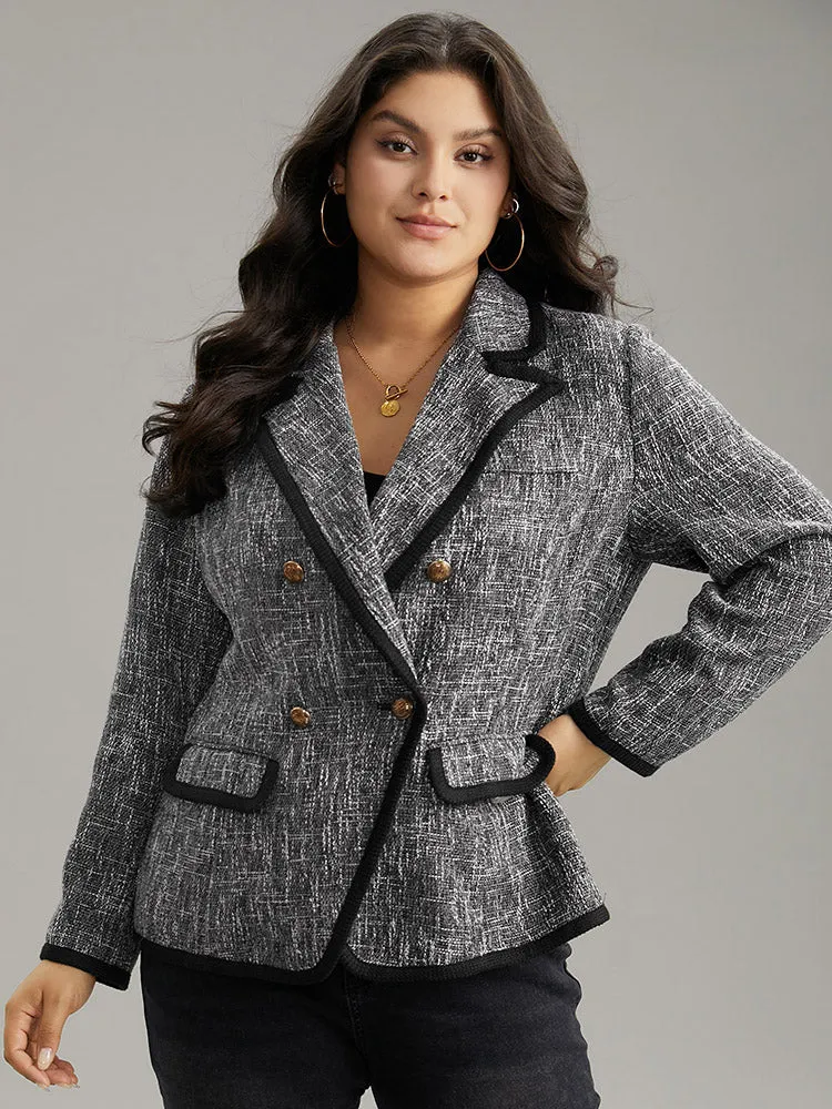 Tweed Suit Collar Contrast Trim Blazer sold by Bloomchic
