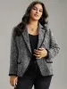 Tweed Suit Collar Contrast Trim Blazer sold by Bloomchic