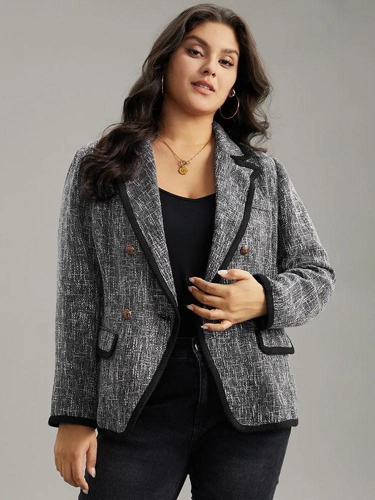 Tweed Suit Collar Contrast Trim Blazer sold by Bloomchic product image thumbnail 5