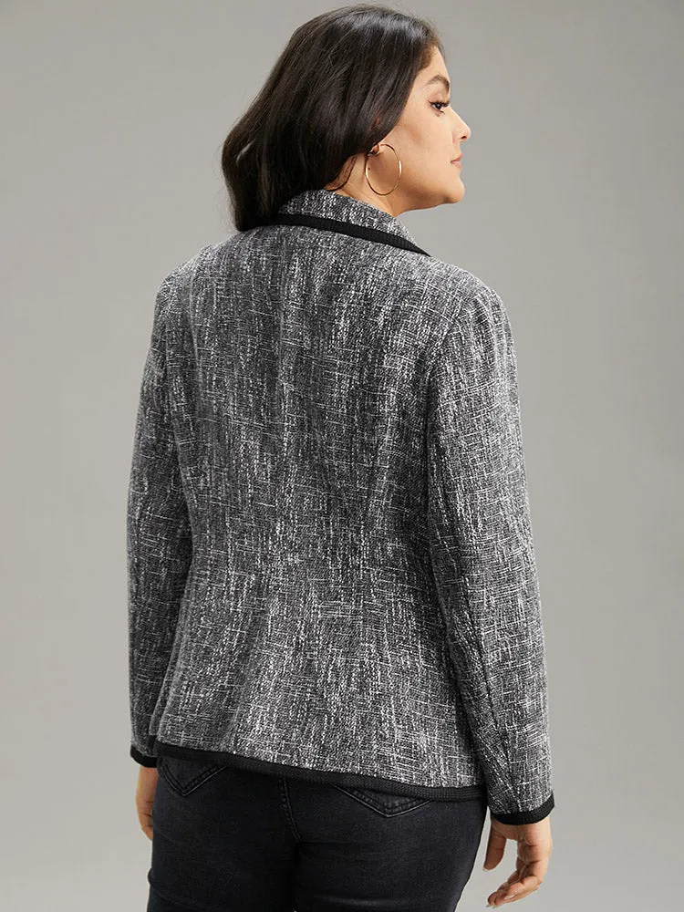 Tweed Suit Collar Contrast Trim Blazer sold by Bloomchic product image thumbnail 2