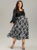 Floral Print Ruched Bowknot Patchwork Dress sold by Bloomchic