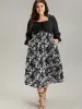 Floral Print Ruched Bowknot Patchwork Dress sold by Bloomchic