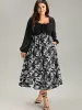 Floral Print Ruched Bowknot Patchwork Dress sold by Bloomchic