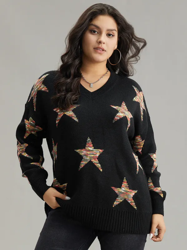 Star Heather Elastic Cuffs Pullover sold by Bloomchic