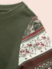 Boho Print Patchwork Crew Neck Sweatshirt sold by Bloomchic