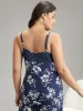 Silhouette Floral Print Lace Panel Cami Sleep Top sold by Bloomchic