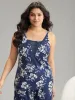 Silhouette Floral Print Lace Panel Cami Sleep Top sold by Bloomchic
