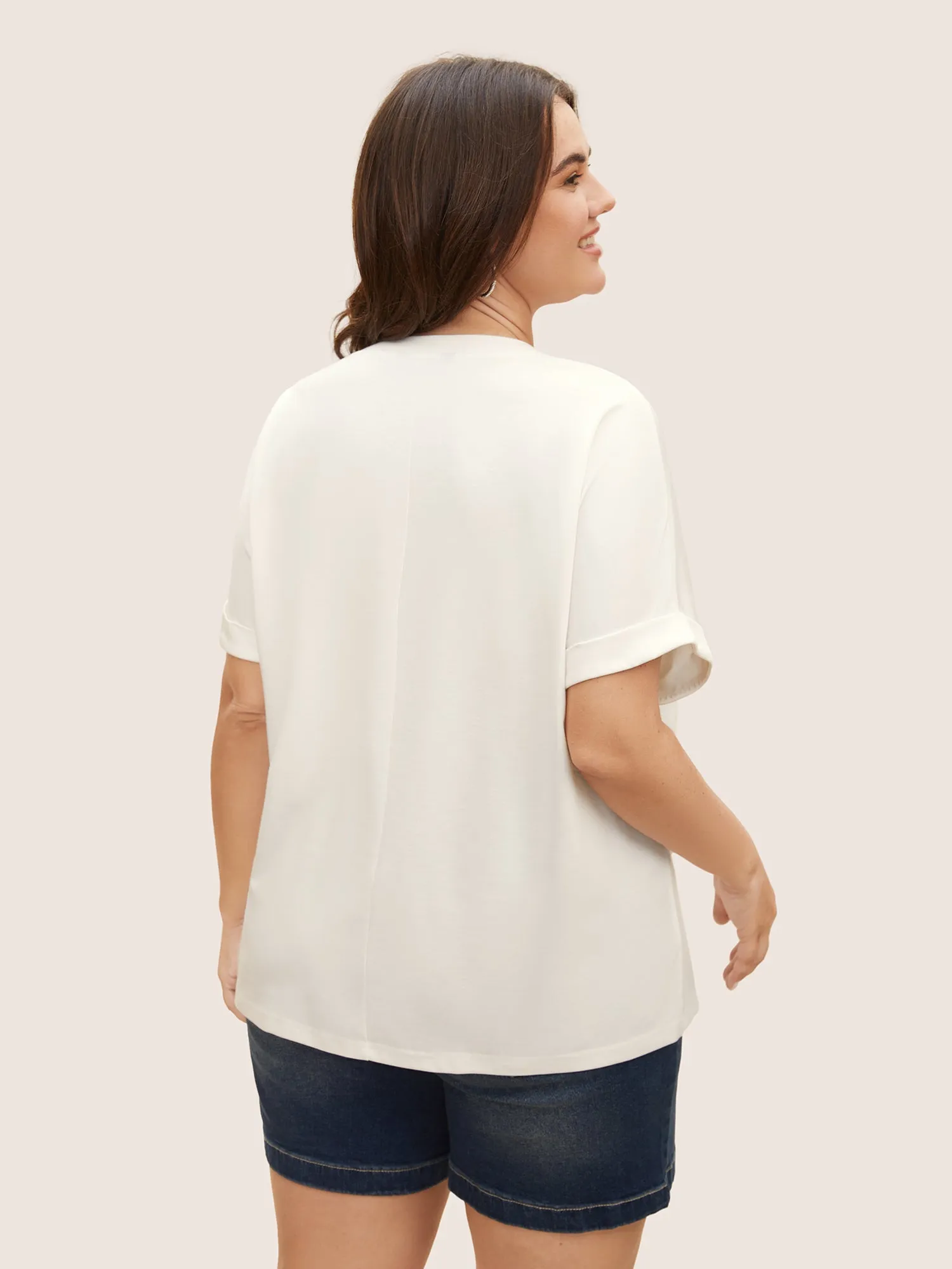 V Neck Boho Print Dolman Sleeve T-shirt sold by Bloomchic product image thumbnail 2