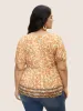 Boho Print Contrast Puff Sleeve T-shirt sold by Bloomchic