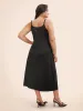 Rhinestone Detail Overlap Collar Cami Dress sold by Bloomchic
