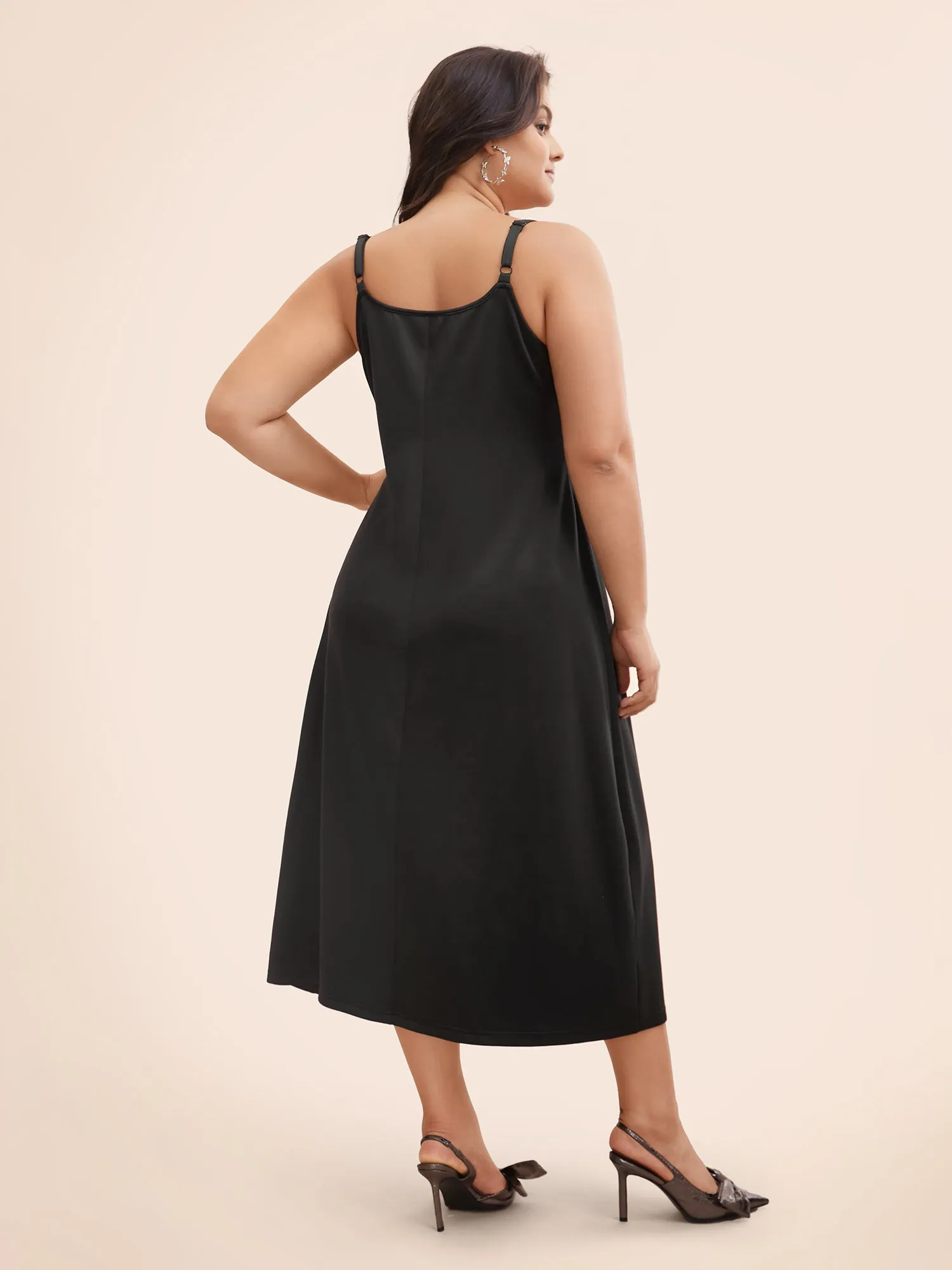 Rhinestone Detail Overlap Collar Cami Dress sold by Bloomchic product image thumbnail 5