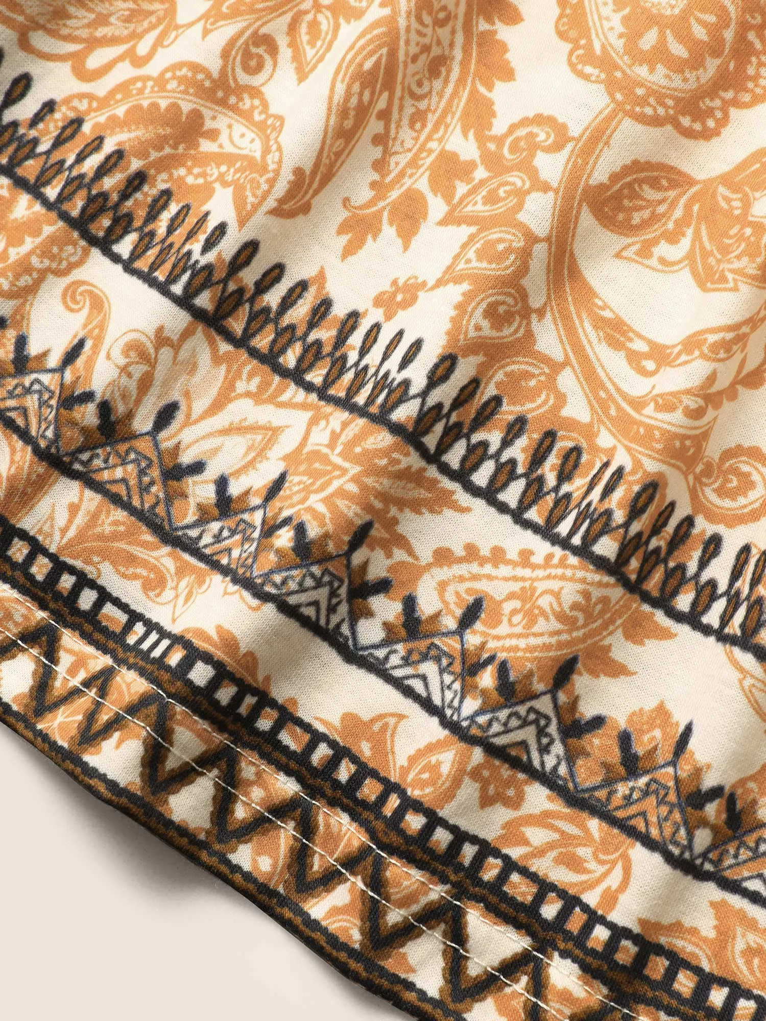 Boho Print Contrast Puff Sleeve T-shirt sold by Bloomchic product image thumbnail 5