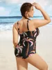 Halter Tropical Print Keyhole One Piece Swimsuit sold by Bloomchic