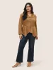 Solid Faux Suede Zipper Hanky Hem Jacket sold by Bloomchic