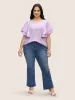 Waffle Knit Tiered Ruffles Pompom Trim T-shirt sold by Bloomchic