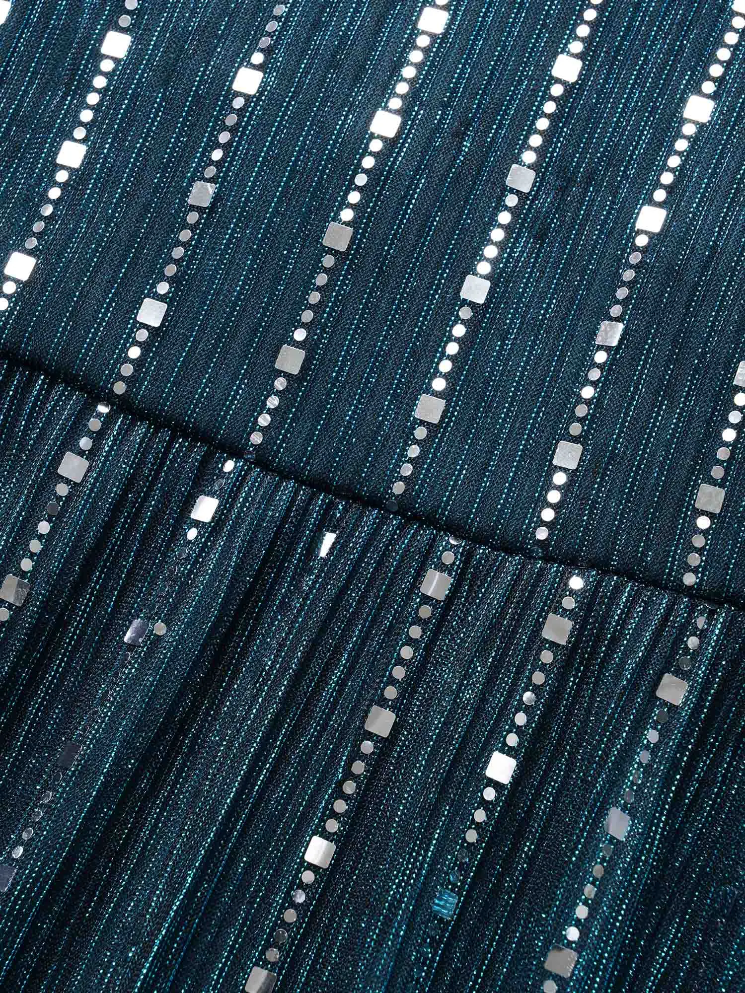 Heart Neckline Striped Glitter Textured Dress sold by Bloomchic product image thumbnail 5
