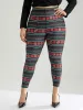 Snowflake Striped Very Stretchy Ankle Leggings sold by Bloomchic