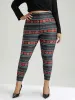 Snowflake Striped Very Stretchy Ankle Leggings sold by Bloomchic