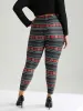Snowflake Striped Very Stretchy Ankle Leggings sold by Bloomchic