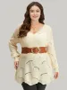 Hollow Out Asymmetrical Hem Pullover sold by Bloomchic
