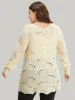 Hollow Out Asymmetrical Hem Pullover sold by Bloomchic