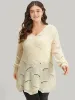 Hollow Out Asymmetrical Hem Pullover sold by Bloomchic