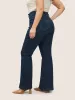 Dark Wash Zipper Button Detail Flare Leg Jeans sold by Bloomchic