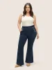 Dark Wash Zipper Button Detail Flare Leg Jeans sold by Bloomchic