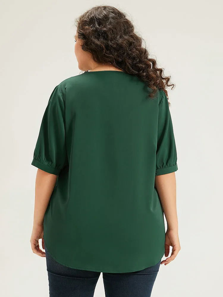 Button Detail Plicated Detail Blouse sold by Bloomchic product image thumbnail 5