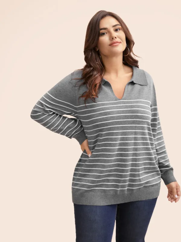 Supersoft Essentials Striped Knit Pullover sold by Bloomchic