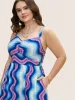 Wavy Striped Print Ruched Shirred Dress sold by Bloomchic