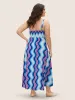 Wavy Striped Print Ruched Shirred Dress sold by Bloomchic