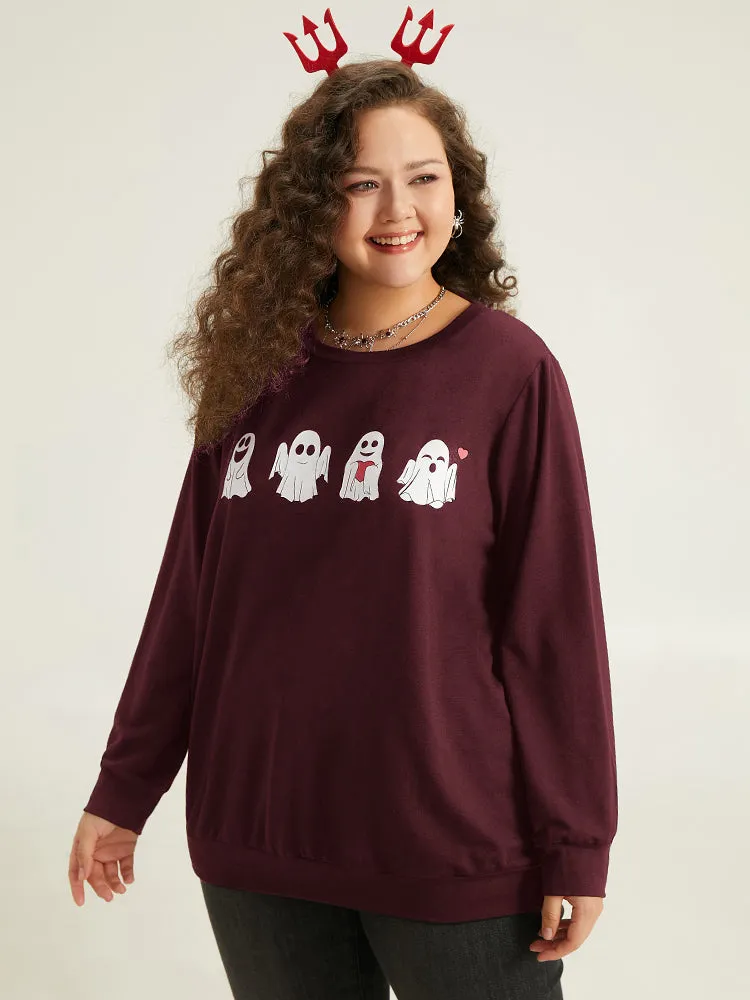 Halloween Print Crew Neck Sweatshirt sold by Bloomchic product image thumbnail 3