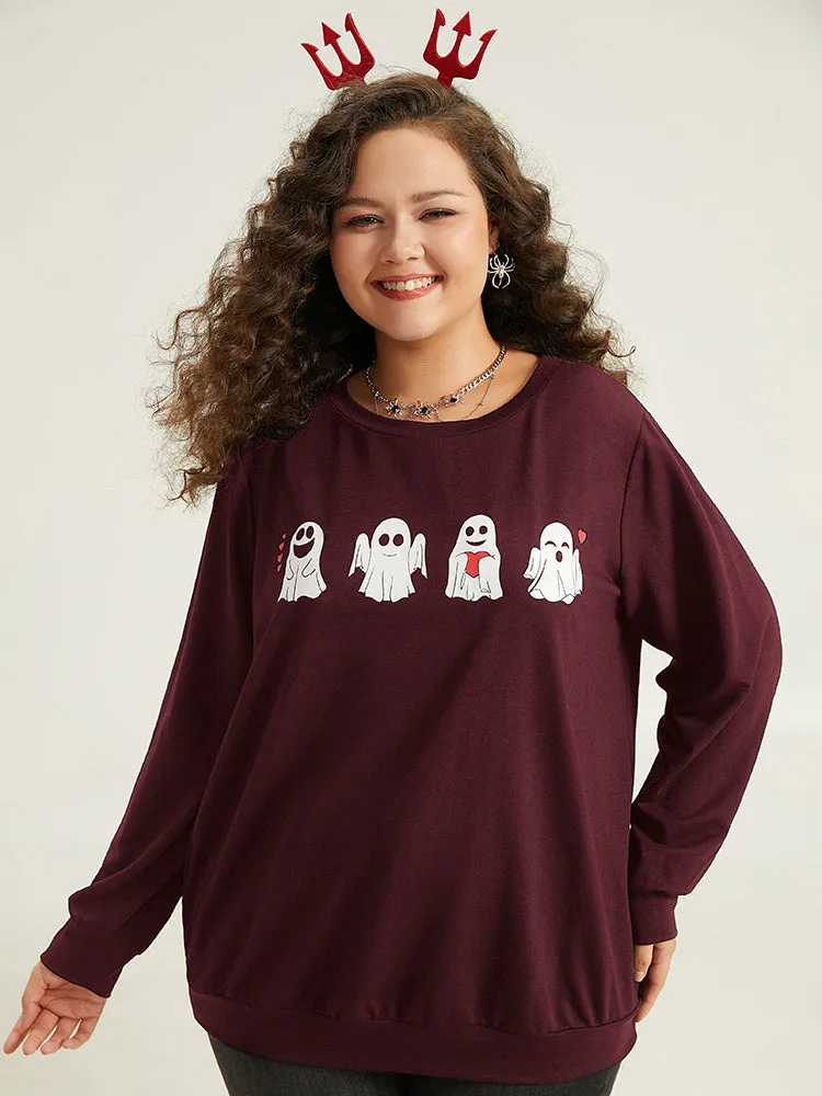 Halloween Print Crew Neck Sweatshirt sold by Bloomchic product image thumbnail 5