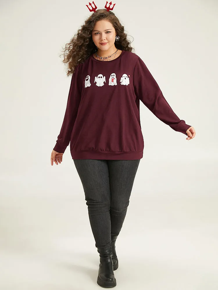 Halloween Print Crew Neck Sweatshirt sold by Bloomchic product image thumbnail 4