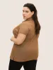 Shirt Collar Plain Dolman Sleeve T-shirt sold by Bloomchic