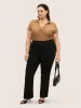 Shirt Collar Plain Dolman Sleeve T-shirt sold by Bloomchic