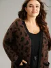 Leopard Contrast Open Front Jacquard Cardigan sold by Bloomchic