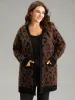 Leopard Contrast Open Front Jacquard Cardigan sold by Bloomchic