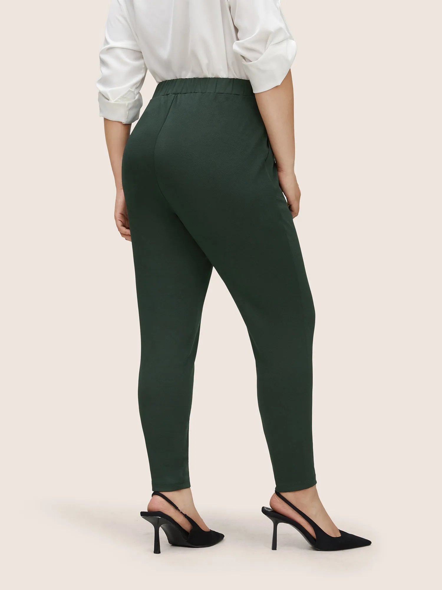 Metal Buckle Detail High Rise Skinny Pants sold by Bloomchic product image thumbnail 2