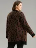 Leopard Contrast Open Front Jacquard Cardigan sold by Bloomchic