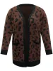 Leopard Contrast Open Front Jacquard Cardigan sold by Bloomchic