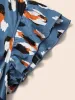 Allover Print Frill Trim Flutter Sleeve Dress sold by Bloomchic