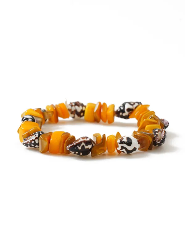 Natural Stone Shell Detail Bracelet sold by Bloomchic